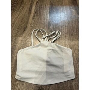 Gilly Hicks Light Blue Strappy Back High Neck Active Crop Top Size Medium